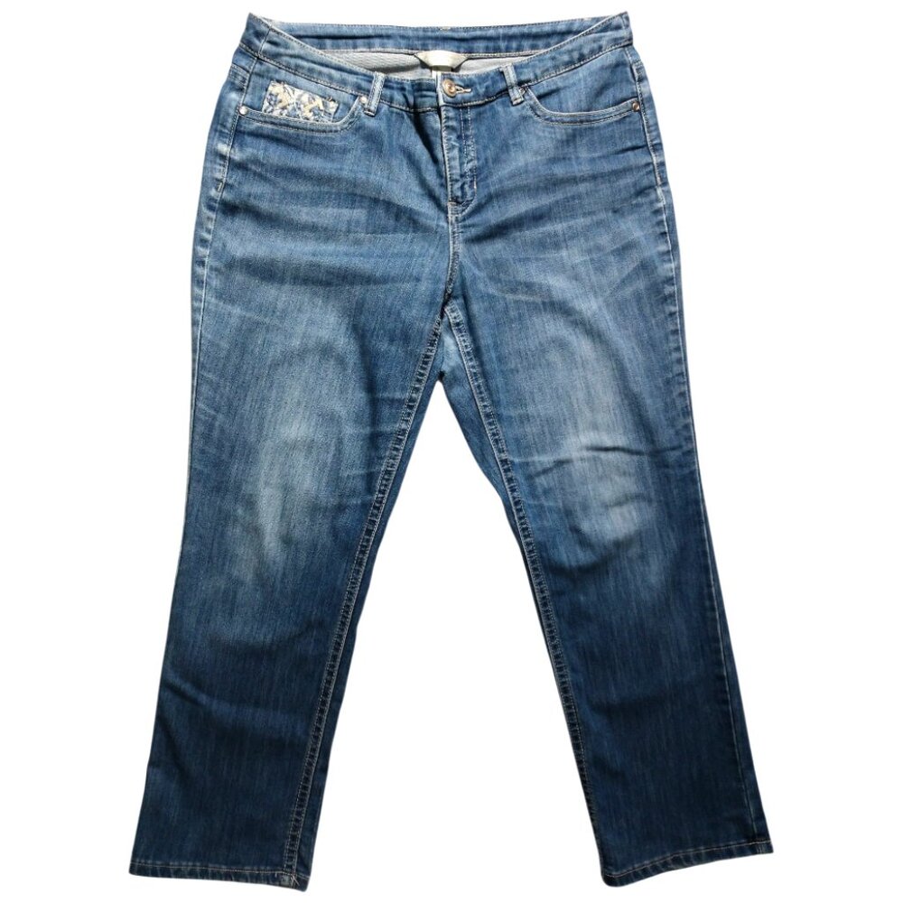 Christopher & Banks Women's Embellished Pockets Denim Jeans Size 12P Petite